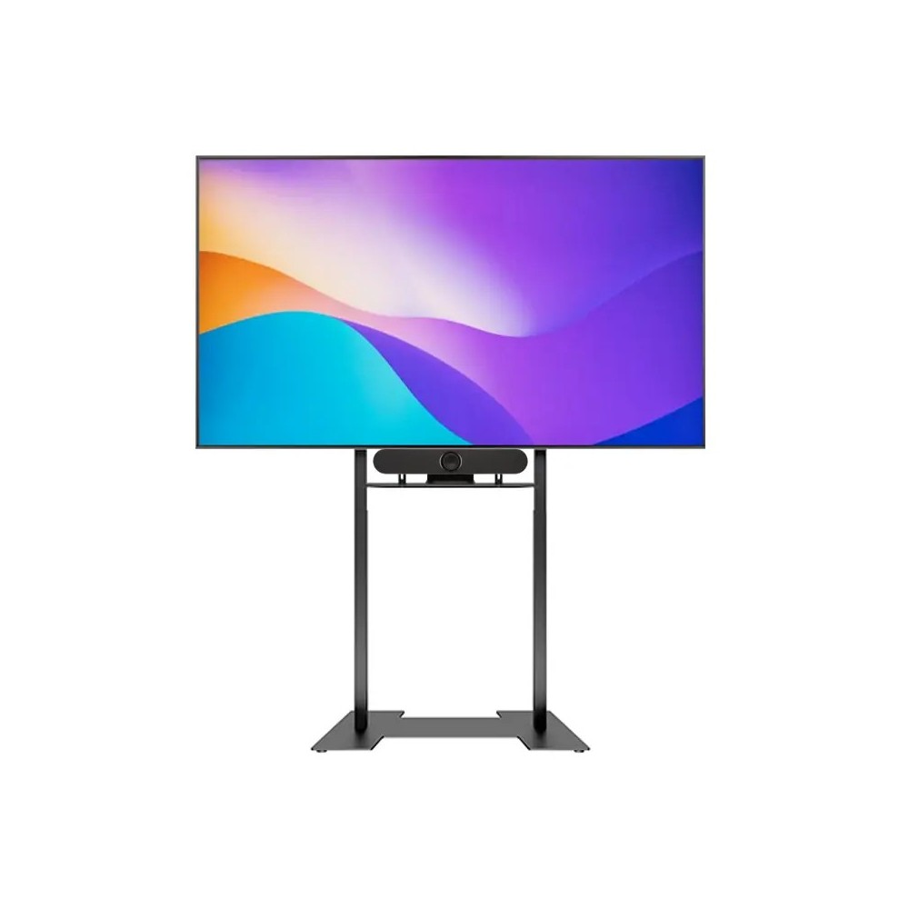Bildschirm Standfuß 65 bis 110 Zoll für Videokonferenz mit Kamera, Mikrofone und Lautsprecher inkl. Echo Unterdrückung.